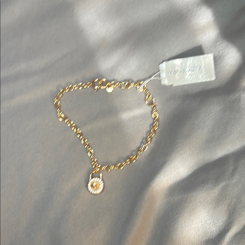 Mk Gold Bracelet with Pearl Accent